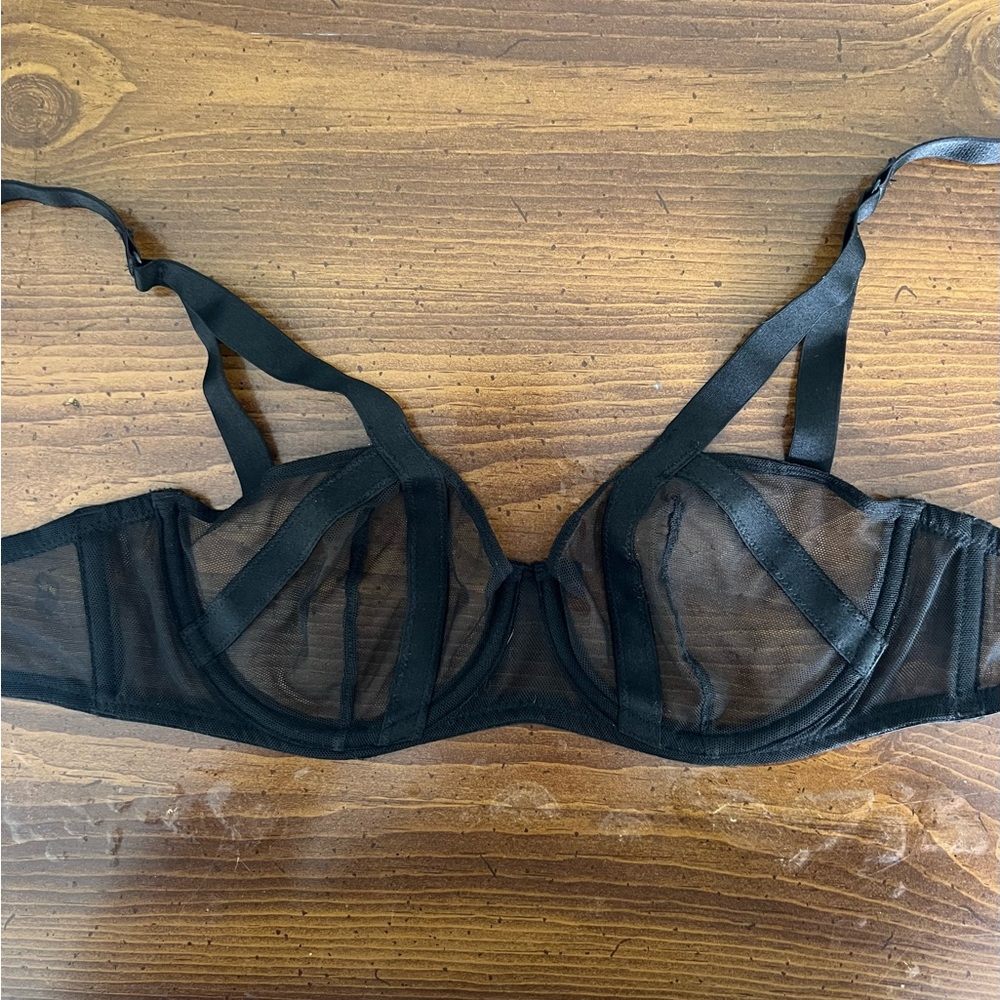 Victorias Secret Very Sexy Unlined Balconet Bra Sheer Mesh 32C